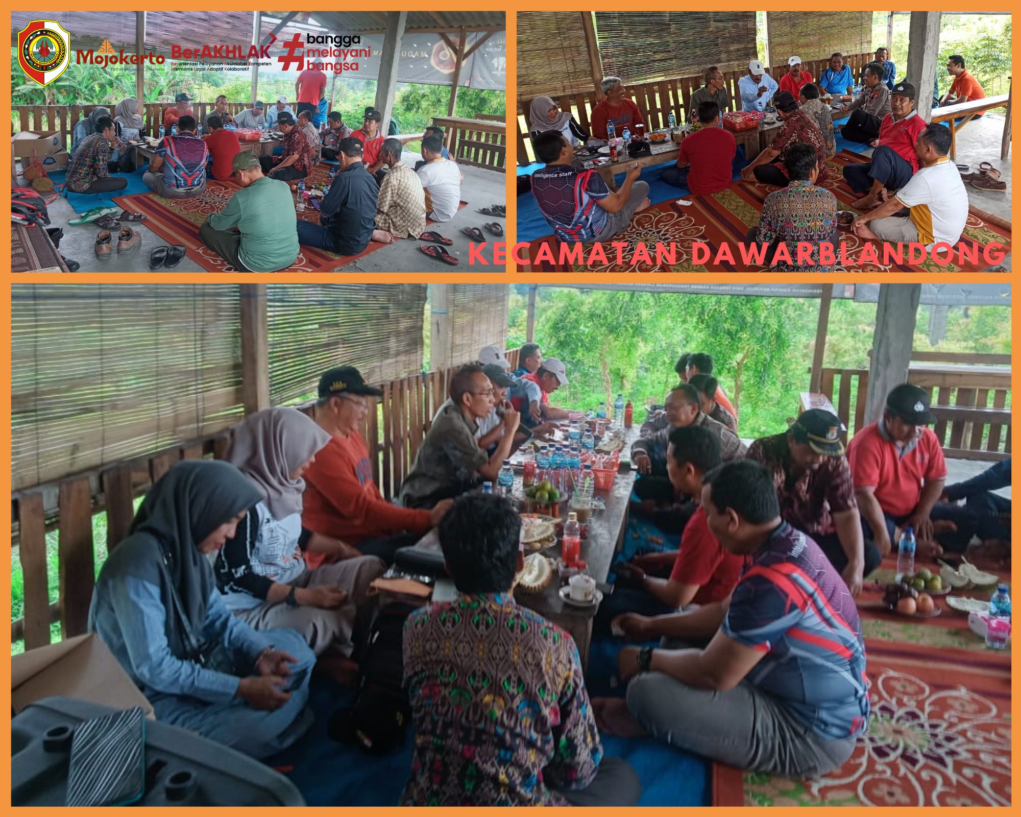CANGKRUKAN NGOPI BARENG DAWAR SATU UNTUK DAWAR BERSATU BERSAMA FORKOPIMCAM DAN KADES SE-KECAMATAN DAWARBLANDONG
